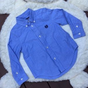 Boy's Blue Button Down Dress Shirt- Chaps